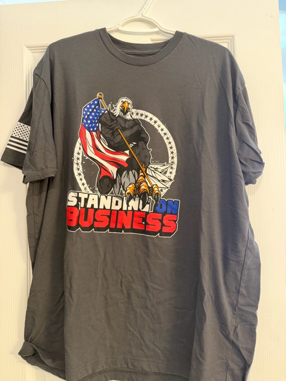 Grunt Style Charcoal 'Standing On Business' Patriotic Eagle Tee